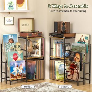 Cd Rack Multi Layer Storage Organizer for Audio Equipment Black Versatile Requires Assembly - Product Image 2