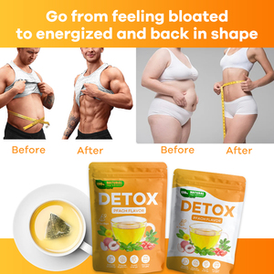 OEM privé OEM privé perte de poids favorise la digestion réduit les ballonnements et favorise le nettoyage saveur de pêche Detox thé - Product Image 3