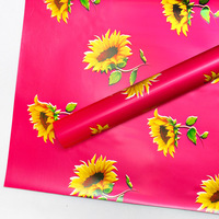 Film d'emballage tournesol, film artisanal imprimé floral pour emballage de bouquets, feuille d'emballage pour fleuriste