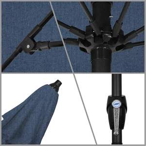 Paraguas <span class=keywords><strong>de</strong></span> aluminio moderno para patio <span class=keywords><strong>de</strong></span> 9 'Rd para tela, elevador <span class=keywords><strong>de</strong></span> inclinación automática, manivela, poste <span class=keywords><strong>de</strong></span> bronce para patio - Product Image 4