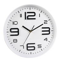 Infinity Time 12 pouces, prix d'usine en gros, horloge murale à Quartz ronde et silencieuse en plastique pour la décoration de la maison, décoration murale du salon