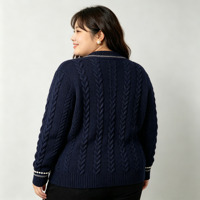 Service OEM ODM, cardigan en tricot à col en V élégant pour femmes, style preppy, manches longues