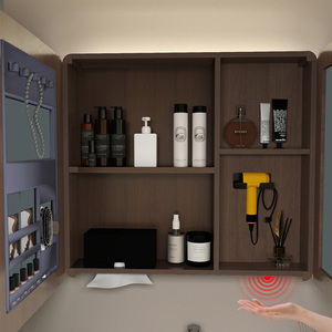 ตู้วางอ่างล้างหน้าแบบแขวนผนังสไตล์อเมริกัน วัสดุไม้แบบเรียบง่ายสำหรับโรงแรม ขนาดเล็ก กันน้ำ พร้อมอ่างล้างหน้า - Product Image 4