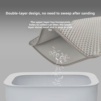 Tapis de litière pour chat rectangulaire en EVA double couche, anti-fuite et anti-sable, sans espace interne pour litières et lits pour chat - Cat