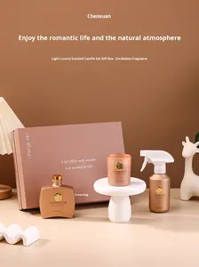 Ensemble d'aromathérapie haut de gamme en trois pièces, diffuseur en rotin, liquide + spray parfumé + bougie parfumée sans fumée, cadeau exquis - Product Image 6