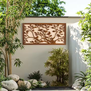 Pantalla de Jardín de Acero Corten para Exteriores, Valla Metálica Resistente a la Intemperie, Protector de Privacidad, Cercado de Seguridad, Altura Personalizable - Product Image 6