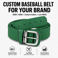 Ceinture de baseball classique en cuir PU, taille ajustable, boucle sécurisée, pour uniforme sportif, softball, usage quotidien et sur le terrain pour les équipes.