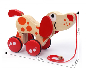 Carrito de Empujar y Arrastrar de <span class=keywords><strong>Madera</strong></span> Ecológico con Diseño de Animales de Dibujos Animados, con Sonido Personalizado, Juguete <span class=keywords><strong>Infantil</strong></span> Promocional - Product Image 3