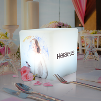 Boîte à lumière carrée lumineuse LED sans fil RGB avec logo personnalisé, multicolore, pour intérieur, extérieur, cuisine, salle à manger, bar, meubles