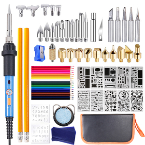 Kit d'outils de <span class=keywords><strong>pyrogravure</strong></span> sur bois, fer à souder, <span class=keywords><strong>pochoir</strong></span>, artisanat, <span class=keywords><strong>pyrogravure</strong></span> 60W - Product Image 2