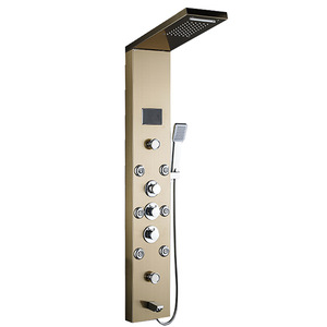 <span class=keywords><strong>Colonne</strong></span> de <span class=keywords><strong>douche</strong></span> multifonctionnelle DIY pour salle de bain avec mitigeur de baignoire, affichage LED de la température, jets de massage et cascade - Product Image 1