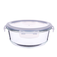 Conteneur en verre borosilicate rond de haute qualité, écologique, design moderne, sûr pour les aliments, idéal pour la conservation des aliments, pour la cuisine et les fêtes