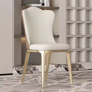 Chaise <span class=keywords><strong>de</strong></span> salle à manger au design moderne, très vendue, avec pieds en métal, dossier haut, assise souple, portable, confortable et durable - Product Image 2