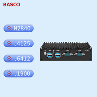 Mini PC Industrial Sin Ventilador con Procesador Celeron N2840 J1900 J4125 J6412 de Cuatro Núcleos, Windows 10/11, Linux, con Interfaces de E/S Enriquecidas