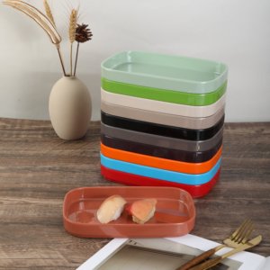 Eco-friendly Rectangle 8 Inch Stackable Melamine <strong>Plates</strong> Buffet Dishes Unbreakable Colorful <strong>Plastic</strong> <strong>Plate</strong> for Hot Pot Restaurant - Product Image 4