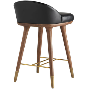 Walsh Counter Brass, Animal Hyde/Hide/Leather, and Wood Durable High Bar <b>Stool</b> for Home Bar & <b>Dining</b> Room - Product Image 4