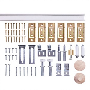 Kit de quincaillerie pour portes coulissantes doubles intérieures WEKIS, aluminium, automatique, 250 lb, porte pliante cachée, pour 2 portes - Product Image 1