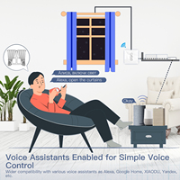 MOES Tuya WiFi RF433 Smart 2.5D Arc Verre Écran Tactile Interrupteur de Rideau pour Stores Roulants Volets avec Interrupteur de Rétroéclairage