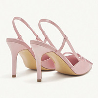 Sandales d'été élégantes à talons aiguilles pour femmes chaussures en satin léger avec fermeture à lacets bout pointu Style Club Sexy
