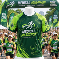 Chemise en polyester à motif personnalisé, séchage rapide, col rond, approvisionnement en gros, prix bas, campagne promotionnelle