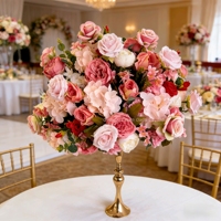 Boule de fleurs artificielles en soie en gros, arrangement floral pour allée de mariage, chemin de table, centre de table pour décoration événementielle