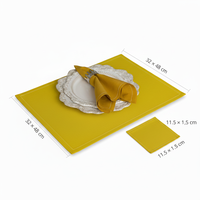 Ensemble de torchons rectangulaires jetables modernes de luxe Serviette en tissu de coton naturel et napperon avec motif imprimé Couleur unie