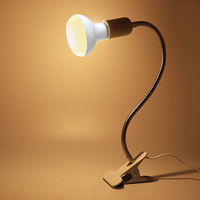 Support de lampe flexible à col de cygne réglable E26 E27 avec pince de bureau et interrupteur marche/arrêt, prise EU/US pour lampe de culture LED