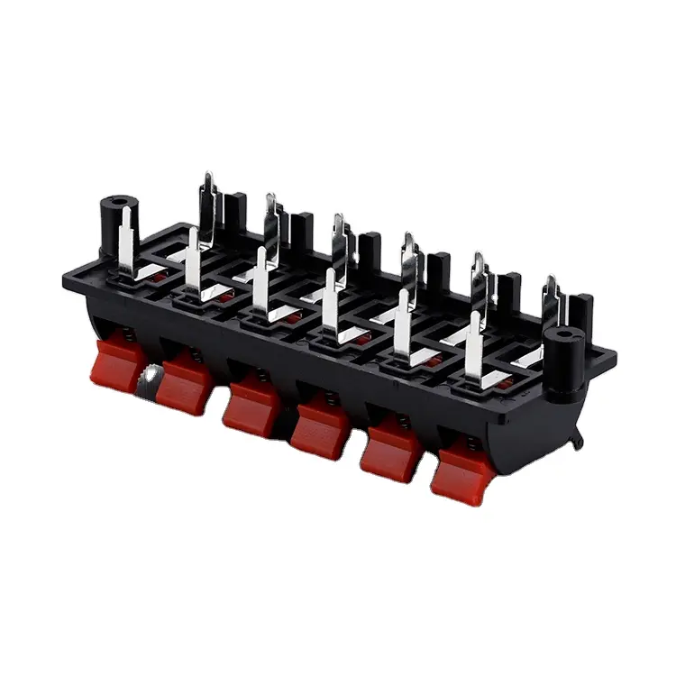 Draad Push Terminal WP-114 Rood En Zwart 3a 50V 12P Wp Push Speaker Terminal Connector Veer Push Type Voor Kabelbedrading