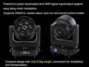 BEE EYE 7x60W Cabezal móvil LED giratorio con Zoom Nueva llegada DMX512 para clubes nocturnos Parques temáticos DJ - Product Image 6