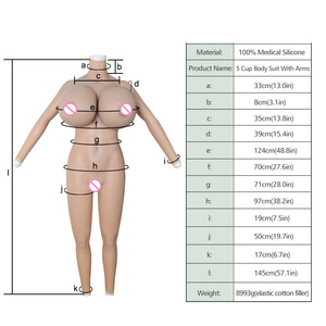 ชุดบอดี้สูทซิลิโคนเสริมหน้าอกขนาดใหญ่พิเศษ คัพ S-<span class=keywords><strong>X</strong></span> สำหรับผู้ชายแปลงเพศ พร้อมแขนและสะโพกใหญ่ - Product Image 5