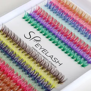 SP EYELASH Individual Colour Diy Lash Cluster KITS Colourful C D Curl 20d 30d 80d Pre-cut Segment Cluster Lashes