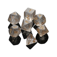 Ensemble de dés DND en vrac, en résine transparente, à bords tranchants, polyèdre carré, 7 pièces, pour jeux et tours de magie