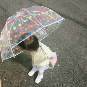 Paraguas ligero de protección contra <span class=keywords><strong>el</strong></span> <span class=keywords><strong>viento</strong></span> y la lluvia K69, paraguas transparente de burbujas para niños pequeños con dosel de cúpula - Product Image 5