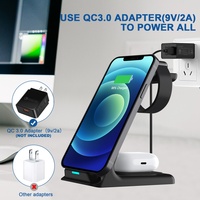 Chargeur sans fil magnétique rapide 15W/30W QC3.0, station de charge 3 en 1, livraison d'énergie sécurisée, support universel pour montre et téléphone portable