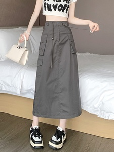 Vestido de Mujer con Nuevo Diseño 2026, Falda Midi con Cordón Ajustable y Estilo <span class=keywords><strong>Cargo</strong></span> para Todas las Temporadas - Product Image 5