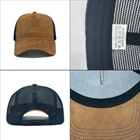 Gorra Deportiva Ajustable de 5 Paneles con Logotipo Personalizado Bordado, de Malla y Gamuza, de Alta Calidad, para Verano, Protección Solar, Transpirable, Venta al Por Mayor