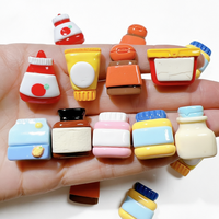 Accessoires en résine au design populaire, thèmes barbecue, yaourt, sauce salade, artisanat en résine, breloques en résine, motifs de dessins animés pour la décoration