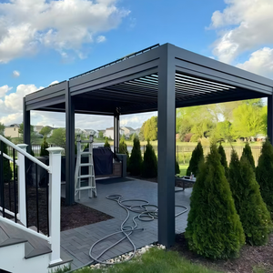 Gazebo Eléctrico de Aluminio, Toldo para Exteriores, Recubrimiento en Polvo de Alta Densidad, Resistente <span class=keywords><strong>a</strong></span> Huracanes, Pérgola con Control de Sensor Inteligente - Product Image 1