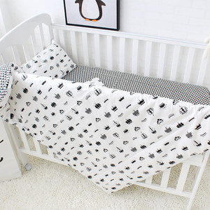 Plaine couronne motif nouveau-né bébé fille garçons dorment <span class=keywords><strong>couette</strong></span> <span class=keywords><strong>housse</strong></span> <span class=keywords><strong>de</strong></span> coussin 3 pièces lit literie ensemble <span class=keywords><strong>de</strong></span> - Product Image 5