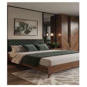 Meubles de chambre à coucher modernes pour la maison, vente chaude, taille standard, rangement d'hôtel, bois massif, design en tissu, sculpté à la main, écologique - Product Image 3