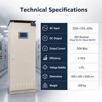 Redresseur télécom basé sur IGBT avec précision de tension de ±0,5 %, armoire d'alimentation avec protection contre la foudre de classe I pour station de base autonome