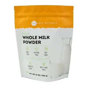 Impression personnalisée emballage alimentaire debout pochette en plastique à fermeture éclair protéine de lactosérum lait en poudre sac avec fermeture à glissière
