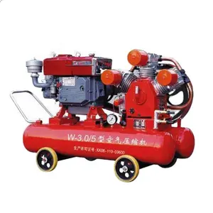 Mining used Kaishan 25hp diesel reciprocating air compressor for pneumatic jackhammer