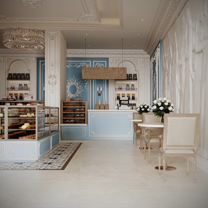 Vitrina de Madera Maciza Tallada para Exhibición de Pared, Estilo <span class=keywords><strong>Palacio</strong></span> Francés de Lujo, para Cafetería o Pastelería de Alta Gama - Product Image 5