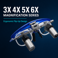 Loupes dentaires de précision 3x 4x 5x 6x, design ergonomique rabattable, loupe binoculaire pour dentiste, ophtalmologiste, endodontiste