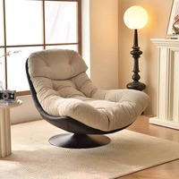 Fauteuil inclinable minimaliste en tissu, forme coquille d'œuf, soutien lombaire, rotation silencieuse, confortable pour une assise prolongée, canapé une place
