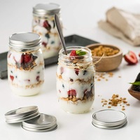 Frascos de Vidrio Transparente de Boca Ancha de 150 ml, 250 ml, 300 ml, 380 ml, 500 ml, 750 ml, 1000 ml, Recipientes para Almacenamiento de Alimentos