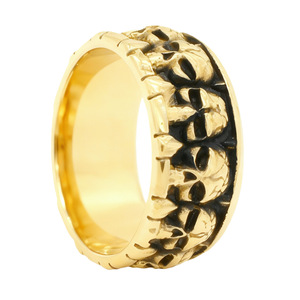 Men's Titanium Steel <b>Skull</b> <b>Ring</b> Geometric Skeleton Design Punk Style Fashion Jewelry Gift Silver Gold Black - Product Image 3