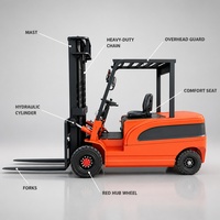 Chariot élévateur électrique à contrepoids de 2,5 tonnes, batterie au lithium certifiée CE, conçu spécifiquement pour les entrep