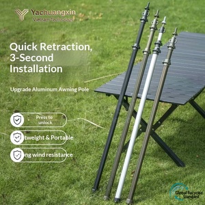 Tige télescopique en alliage d'aluminium à bouton unique pour auvent extérieur, tige de support robuste pour tente, tige télescopique pour auvent de camping - Product Image 6
